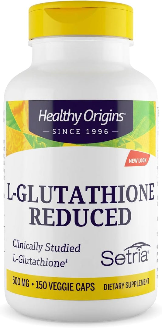 L-Glutathione (Setria) Reduced, 500 Mg - Immune Support Supplement - Collagen & Antioxidant Support - Gluten-Free Supplement - 150 Veggie Capsules
